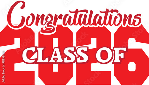 red congrats class 2026