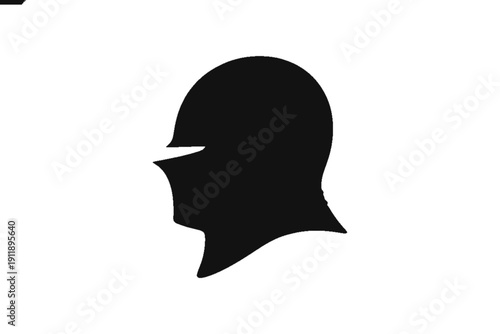 Warrior's Silhouette: A minimalist, bold silhouette of a warrior's helmet against a stark background, evoking a sense of strength, valor, and ancient history. 