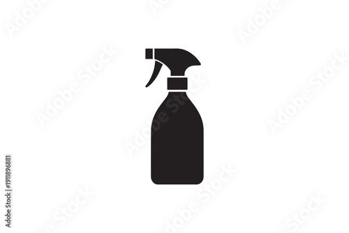 Spray bottle black vector icon, cleaning spray bottle symbol, garden sprayer sign, liquid dispenser outline drawing