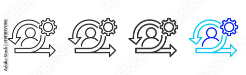 gear audit Icon Set Collection Creative Outline Style for System Review with Multiple Thickness Variations Suitable for Business and Professional Use