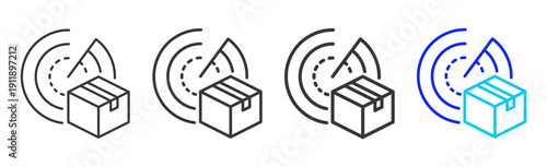 product radar Icon Set Collection Creative Outline Style for System Review with Multiple Thickness Variations Suitable for Business and Professional Use