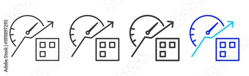 growth metrics Icon Set Collection Creative Outline Style for System Review with Multiple Thickness Variations Suitable for Business and Professional Use