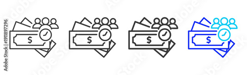 budget review Icon Set Collection Creative Outline Style for System Review with Multiple Thickness Variations Suitable for Business and Professional Use