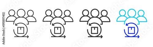 team product Icon Set Collection Creative Outline Style for System Review with Multiple Thickness Variations Suitable for Business and Professional Use