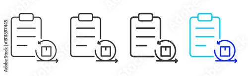 task review Icon Set Collection Creative Outline Style for System Review with Multiple Thickness Variations Suitable for Business and Professional Use