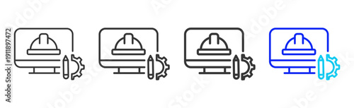system safety Icon Set Collection Creative Outline Style for System Review with Multiple Thickness Variations Suitable for Business and Professional Use