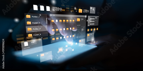 Bilde på lerret Virtual Folder System for Data Organization and Structured File Navigation