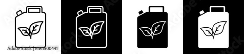 Eco Fuel Icon In Flat Version On Black And White Background