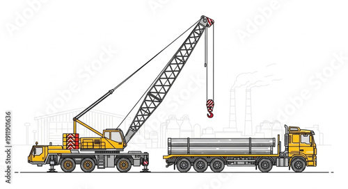 Mobile Crane Truck Heavy Machinery.