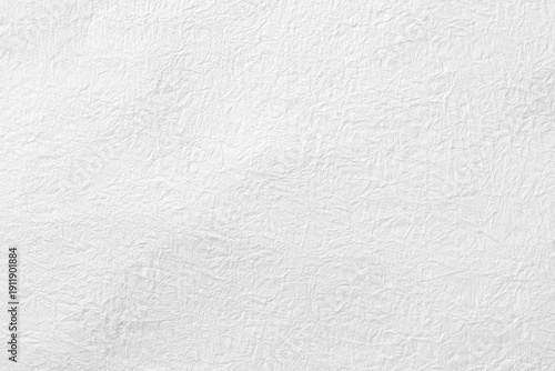 繊細な質感と、しわが美しい白い和紙のテクスチャ背景素材　White Japanese paper texture with delicate wrinkles, authentic Washi background