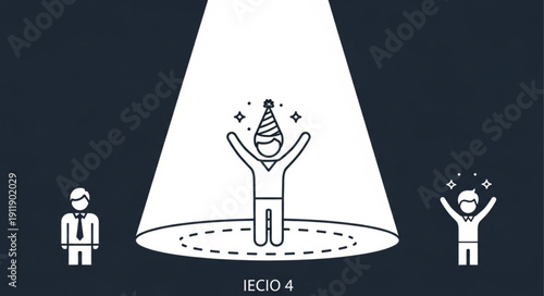 Man Standing Under Spotlight Alone.