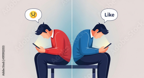 Man Sitting with Mobile Phone.