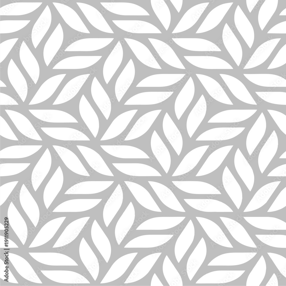 Fototapeta premium seamless geometric leaves pattern with abstract botanical foliage design on neutral modern minimalist background texture