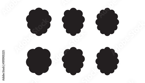 black color Blackberry fruits set of silhouette vector illustration, solid white background