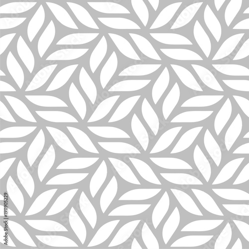 seamless geometric leaves pattern with abstract botanical foliage design on neutral modern minimalist background texture