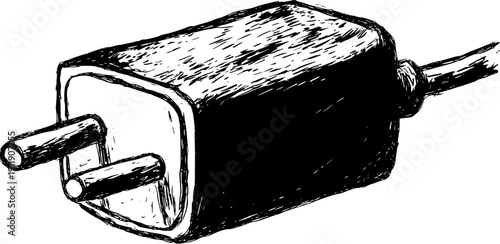 A vintage blue power plug