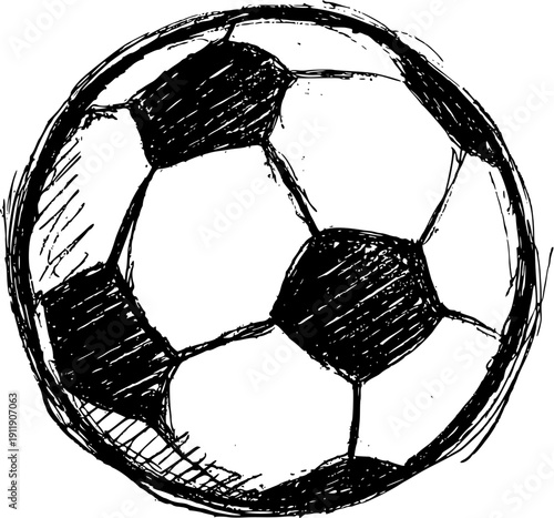 A wobbly blue soccer ball in the air