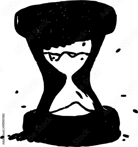 A quirky blue hourglass with a wobbly frame