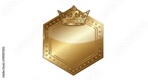 Ornate Gold Hexagonal Mirror Frame.