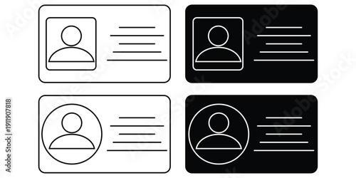 ID Card icon. Employee clerk card, driver license, Identification card, staff identification card symbol. Design for website and mobile app eps 10