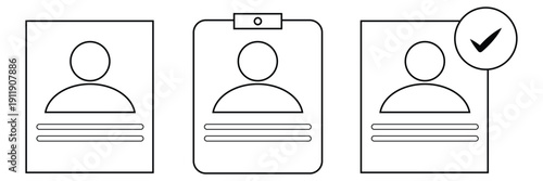 ID Card icon. Employee clerk card, driver license, Identification card, staff identification card symbol. Design for website and mobile app eps 10