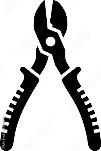 Industrial Cutting Pliers Tool Icon Graphic Silhouette