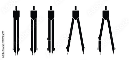 Circle compass. Drafting compass icon. Geometric compass with sharp points and pencil. For study design draw and school education, student learn concept. For drawing compass tracing a circle. Compasse