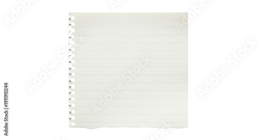 Φωτογραφία Lined paper sheet PNG isolated on transparent background, torn notebook page for