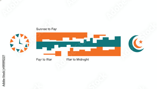 Abstract Visualization of Time Management and Religious Observance Schedule for Corporate Inclusion