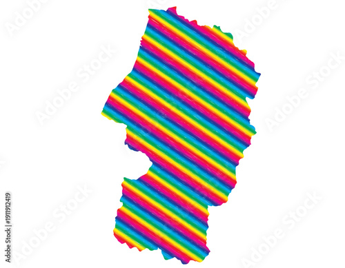 山形県　虹色　カラフル　縞模様　イラスト