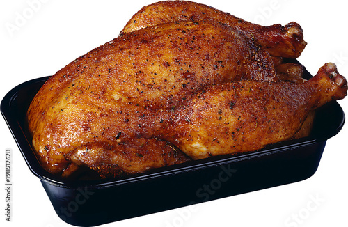 Fotografie roasted chicken on a white background