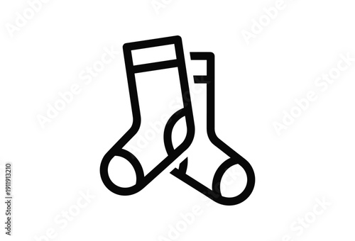  line drawing of a pair of socks