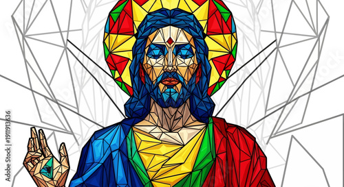 Stained Glass Image of Jesus Christ.