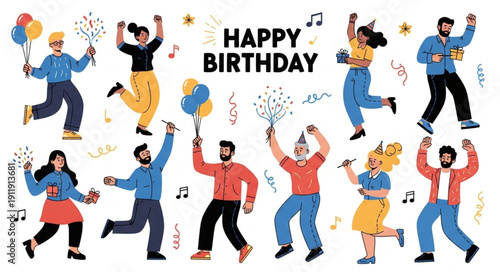 People Celebrating Happy Birthday Party.