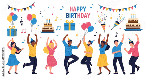 People Celebrating Happy Birthday Together.