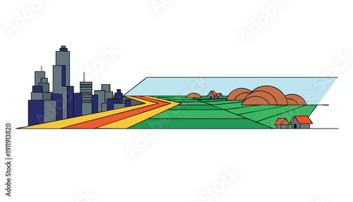 Infrastructure Development Road Connecting Vibrant Urban Centers to Sustainable Rural Communities