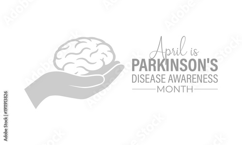 Vector illustration concept for April Parkinson s Disease Awareness Month, designed as a clean poster and banner template. Clean vector combining awareness ribbon and tulip.