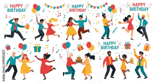 People Celebrating Happy Birthday Together.