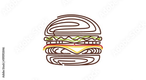 Illustration of a Double Cheeseburger.