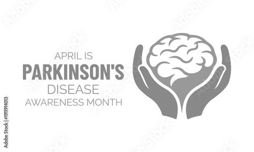 Vector illustration concept for April Parkinson s Disease Awareness Month, designed as a clean poster and banner template. Clean vector combining awareness ribbon and tulip.