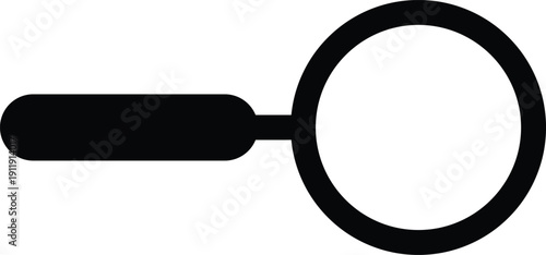 Black magnifying glass icon isolated on transparent background