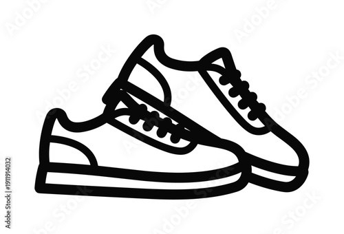  Line Art Illustration of Sneakers