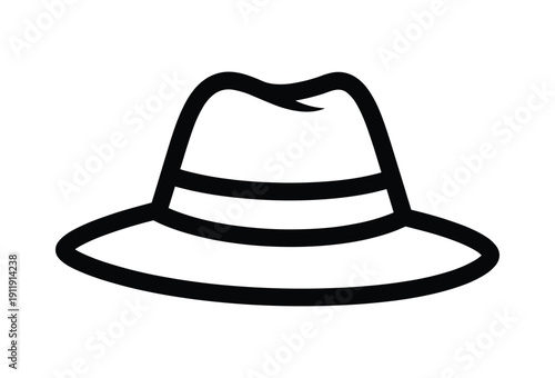  black hat icon on white background