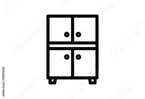  black and white illustration of a cabinet