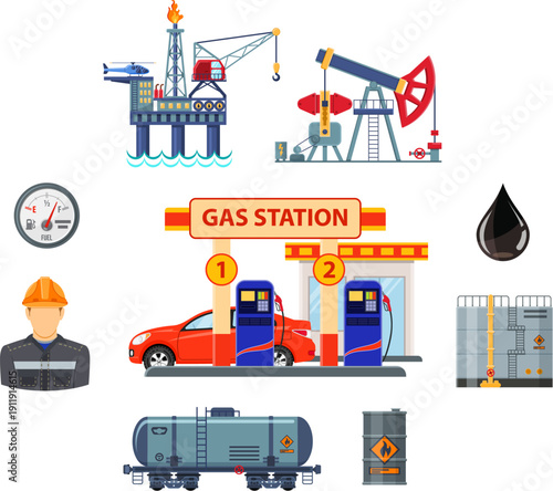 Oil Industry Banner Infographics