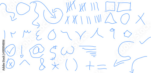 Random Green Hand Drawn Doodle Vector Squiggles and Symbols for Creative Design and Informal Annotations