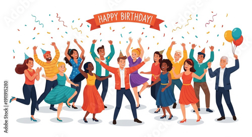 People Celebrating Happy Birthday Party.