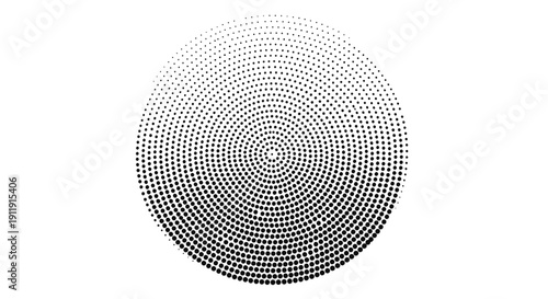 Black and White Circular Pattern Design Element.