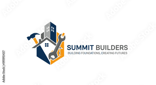 Summit Builders Company Logo Design Element.
