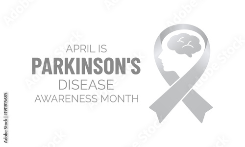 Vector illustration concept for April Parkinson s Disease Awareness Month, designed as a clean poster and banner template. Clean vector combining awareness ribbon and tulip.